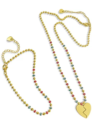 Σετ, γυναικείο, κολιέ 42+5cm & βραχιόλι19+5cm, από ανοξείδωτο ατσάλι, με καρδιά ,silverline, 1630027001,